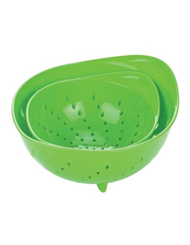 Juego de 2 escurridores “Presto” color verde fabricados en plástico resistente y apto para lavavajillas (Ø16cm y Ø20cm) TESCOMA 