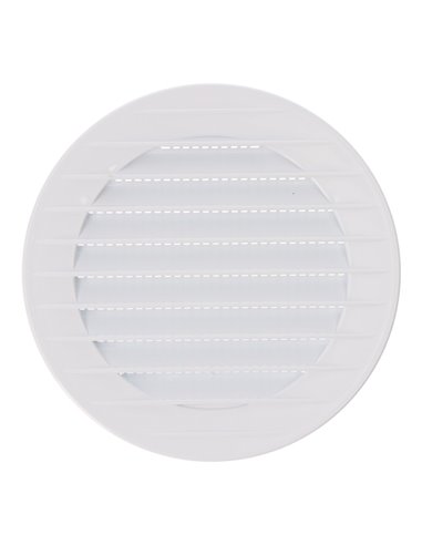 Rejilla de ventilación redonda empotrable con mosquitera fabricada en ABS de color blanco Ø9cm Ø12cm EDM