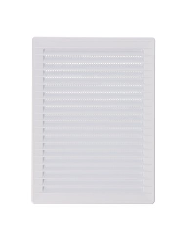 Rejilla de ventilación rectangular empotrable de ABS con mosquitera color blanco 17x23cm EDM