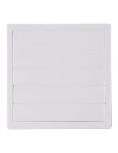 Rejilla de ventilación cuadrada empotrable de ABS con lamas móviles color blanco Ø100mm 17x17cm EDM