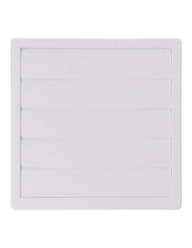 Rejilla de ventilación cuadrada empotrable de ABS con lamas móviles color blanco Ø120mm 17x17cm EDM