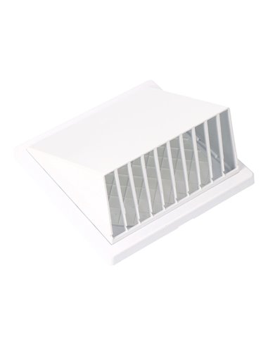 Rejilla de ventilación de ABS con campana color blanco Ø100mm 17x17cm EDM