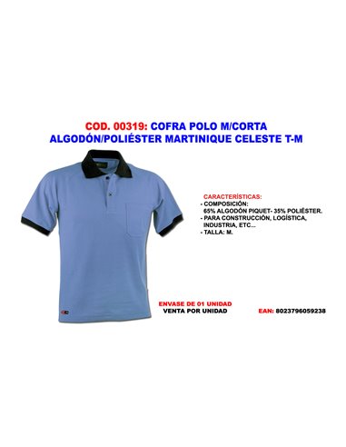 COFRA POLO M/CORTA ALGODON/POL. MARTINIQUE CELESTE T-M