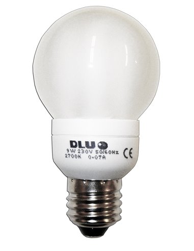 LUZ DLU LAMPARA ELECTRON.ESFERICA 230V E27-9WCALIDA FLS84040