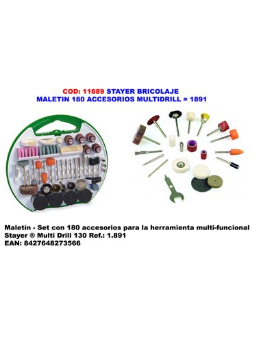 STAYER BRICOLAJE MALETIN 180 ACCESORIOS MULTIDRILL1891