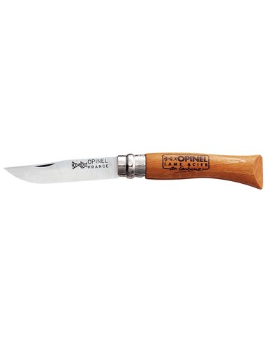 OPINEL NAVAJA CARBONO N�7 VIROLA BLOQUEO HOJA 8,0 CM04427VRN