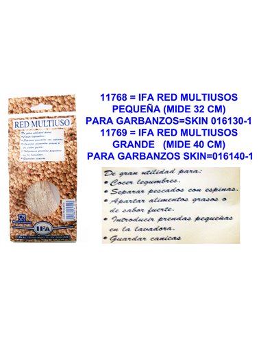 IFA RED MULTIUSOS PEQUE�A (MIDE 32 CM) GARBANZOSSKIN 016130-1