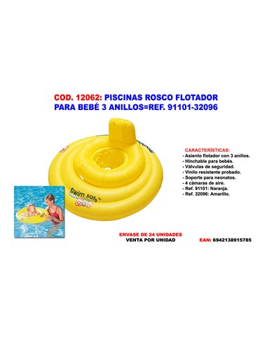 PISCINAS ROSCO FLOTADOR PARA BEBE 3 ANILLOS91101-32096