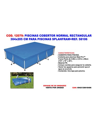 PISCINAS COBERTOR PE 304 X 205 CM PISCINA STEEL PRO 58106