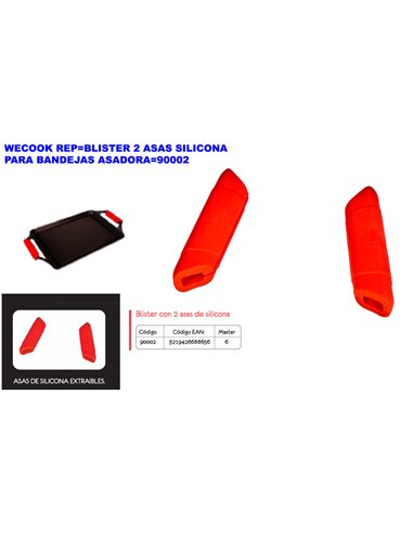 WECOOK REPBLISTER 2 ASAS SILICONA PARA BANDEJAS ASADORA90002