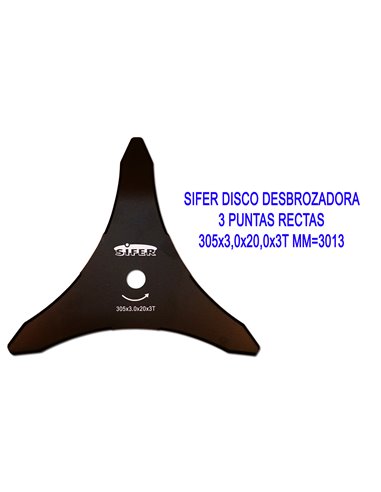 SIFER DISCO DESBROZADORA 3 PUNTAS RECTAS 305x3,0x20,0x3T MM3013