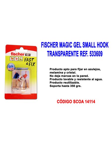 FISCHER COLGADOR TEMPORAL MAGIC GEL SMALL HOOK TRANS 533609