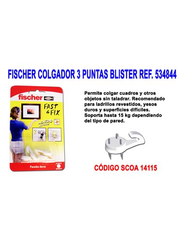 FISCHER COLGADOR 3 PUNTAS BLISTER 534844