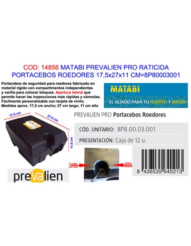 MATABI PREVALIEN PRO RATICIDA PORTACEBOS ROEDORES8P80003001