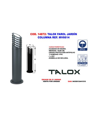 TALOX FAROL JARDIN COLUMNA REF. MV6614