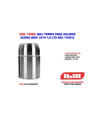 IBILI TERMO PARA SOLIDOS ACERO INOX 18/10 1 LT 753910