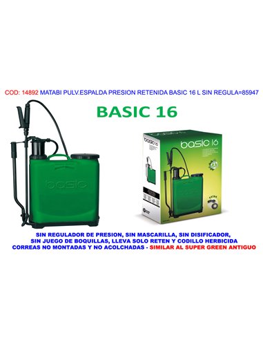 MATABI SULFATADORA PULVERIZAD PRESION RETENIDA BASIC 16 L 85947