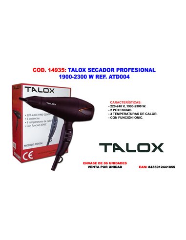 TALOX SECADOR PROFESIONAL 1900-2300 W ATD004