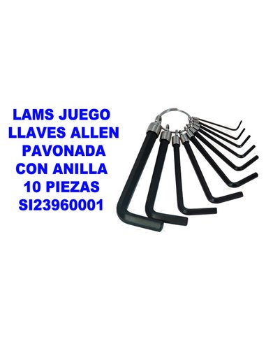 LAMS JUEGO LLAVES ALLEN PAVONADA CON ANILLA 10 PIEZASSI23960001