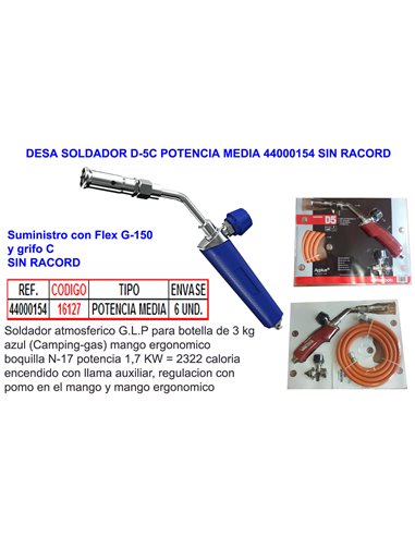 DESA SOLDADOR D-5C POTENCIA MEDIA 44000154 SIN RACORD