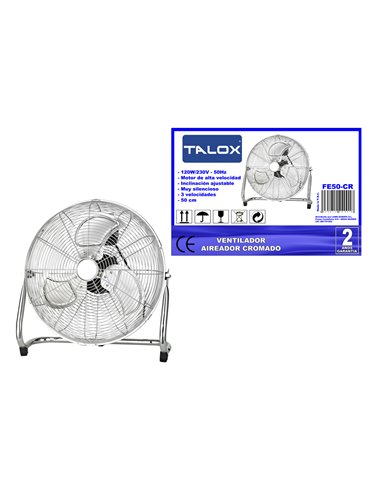 TALOX VENTILADOR AIREADOR ALTA POTEN.120W 50CMFE50  CROMO