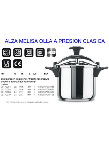 ALZA MELISA OLLA EXPRES TRADICIONAL CLASICA   4 LITROS00170004