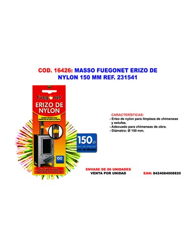 MASSO FUEGONET ERIZO DE NYLON 150 MM REF. 231541