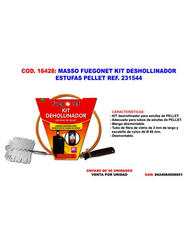 MASSO FUEGONET KIT DESHOLLINADOR ESTUFAS PELLET 231544