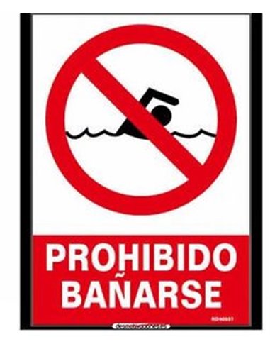 NORMALUZ SE�AL LUMINISCENTE "PROHIBIDO BA�ARSE " 21x30RD40037