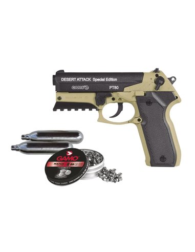 GAMO PISTOLA CO2 MOD.PT-80 DESERT CALIBRE 4.5 6111398N