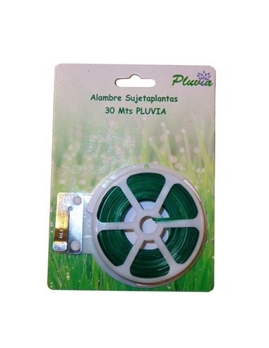 PLUVIA BOBINA ALAMBRE PARA ATAR PLASTIFICADO VERDE 30 MT PL-X4B 