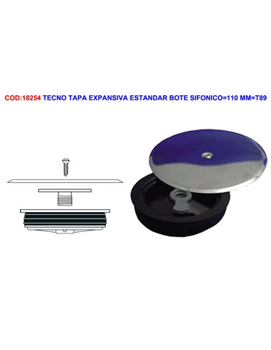 TECNO TAPA  EXPANSIVA 145 mm � BOTE SIFONICO110 MM(T89) 50617