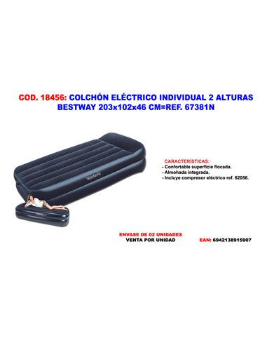 COLCHON INDIVIDUAL 2 ALTURAS BESTWAY 191x97x4667381N