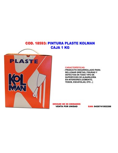 PINTURA PLASTE KOLMAN CAJA 1 KGR