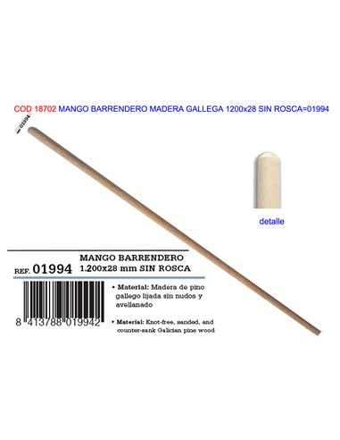 MANGO BARRENDERO MADERA GALLEGA 1200x28 SIN ROSCA01994