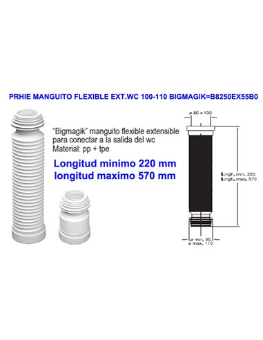 PRHIE MANGUITO FLEXIBLE EXT.WC 100-110 BIGMAGIK 31001