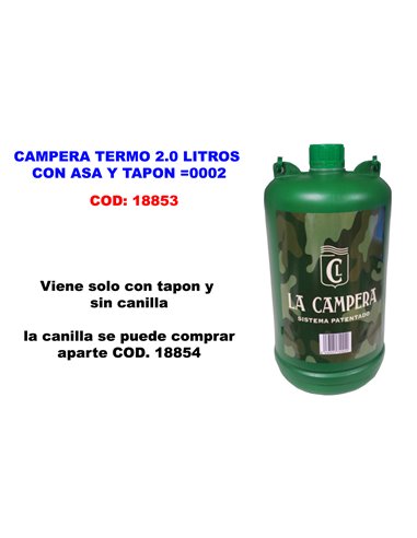 CAMPERA TERMO 2.0 L CON ASA Y TAPON 0002