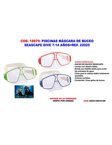 PISCINAS MASCARA DE BUCEO SEASCAPE DIVE 7-14 A�OS22025