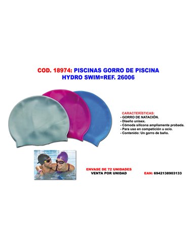 PISCINAS GORRO DE PISCINA HYDRO SWIM26006