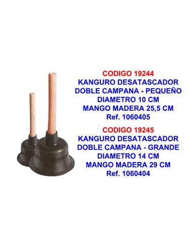 RUBI KANGURO GOMA DESATASCADOR DOBLE CAMPANA GRANDE �14CM88550