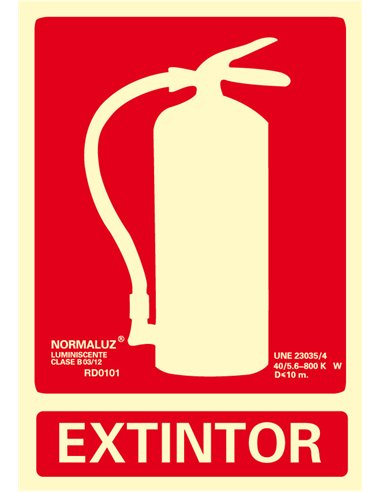 NORMALUZ SE�AL LUMINISCENTE "EXTINTOR " 21x30  RD00101