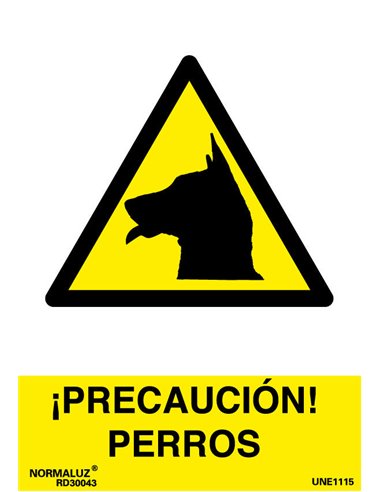 NORMALUZ SE�AL LUMINISCENTE "PRECAUCION PERROS" 21x30 RD30043