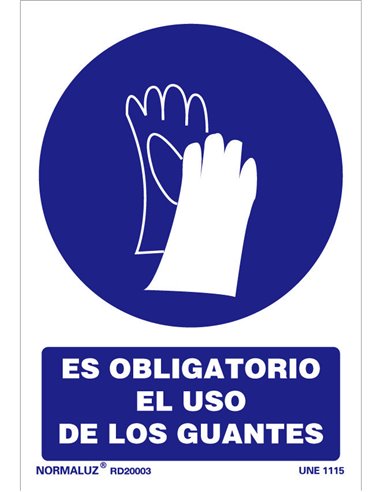 NORMALUZ SE�AL LUMINISCENTE "OBLIGATOR.USO GUANTES"21x30RD20003