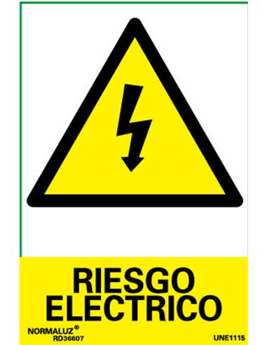 NORMALUZ SE�AL ADHESIVA "RIESGO ELECTRICO" 10x15 VINILORD36607