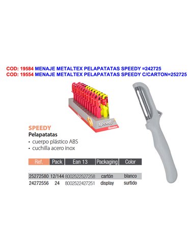 MENAJE METALTEX PELAPATATAS SPEEDY C/CARTON252725000