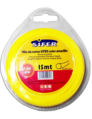 SIFER HILO DESBROZADORA AMARILLO REDONDO 2.00 MMx 15 MT48222001