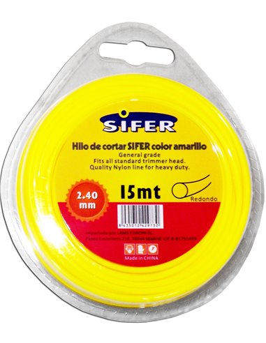 SIFER HILO DESBROZADORA AMARILLO REDONDO 2.40 MMx 15 MT48222002