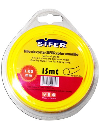 SIFER HILO DESBROZADORA AMARILLO REDONDO 3.00 MMx 15 MT48222003