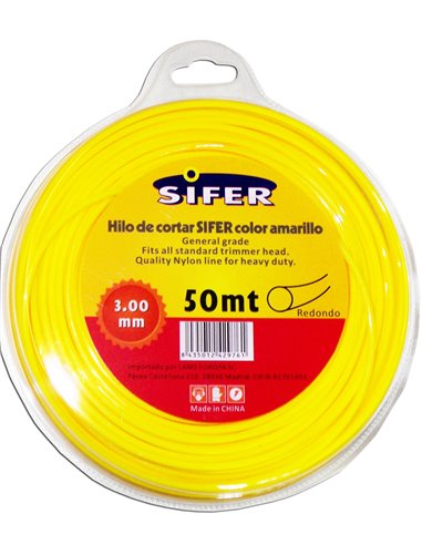 SIFER HILO DESBROZADORA AMARILLO REDONDO 3.00 MMx 50 MT48222005