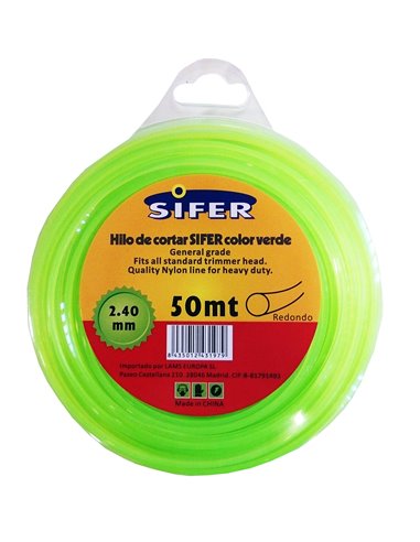 SIFER HILO DESBROZADORA VERDE REDONDO 2.40 MMx 50 MT48222063